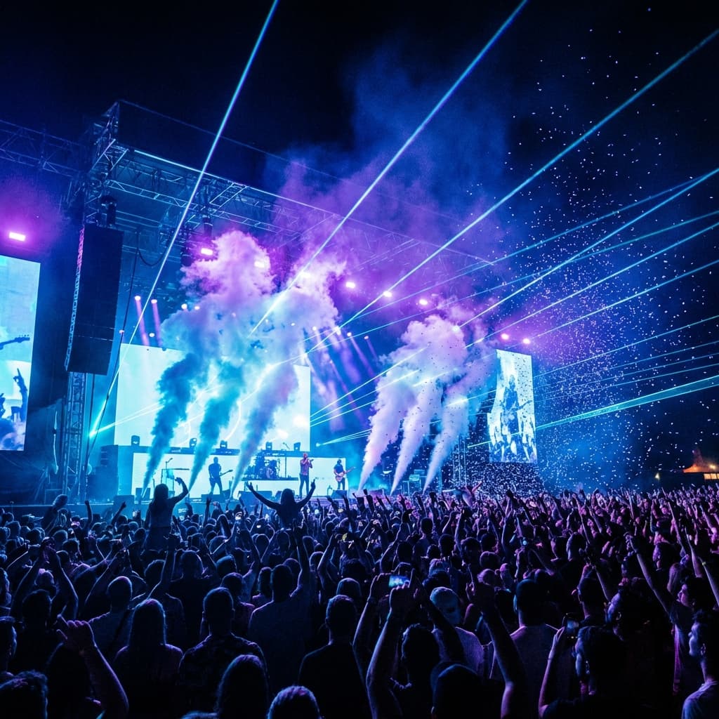 High energy concert crowd